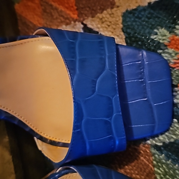 Vince Camuto Womens SZ9M Blue Heels Sandals Reesera Alligator Open Toe Heels . - Picture 3 of 8